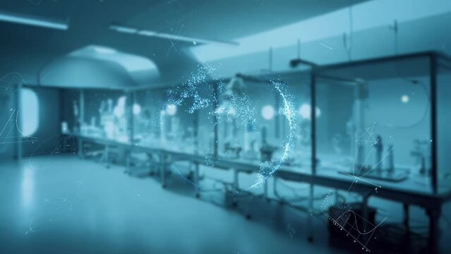 Futuristic laboratory and science technology concept.