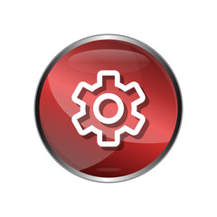 3D Gear or Setting Button Icon Vecktor