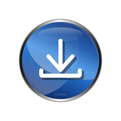 3D Download Button Icon Vecktor