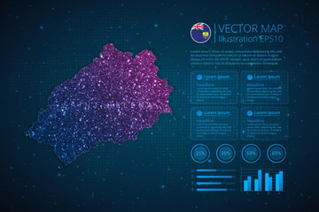 Fototapeta na wymiar Saint Helena map infographics template for diagram, graph, presentation and chart with abstract geometric mesh polygonal light concept on blue background. Vector Illustration EPS10.