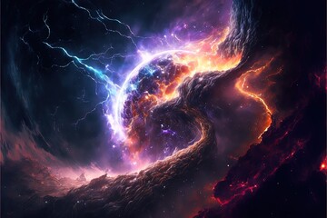 Cosmic Storm. Generative AI