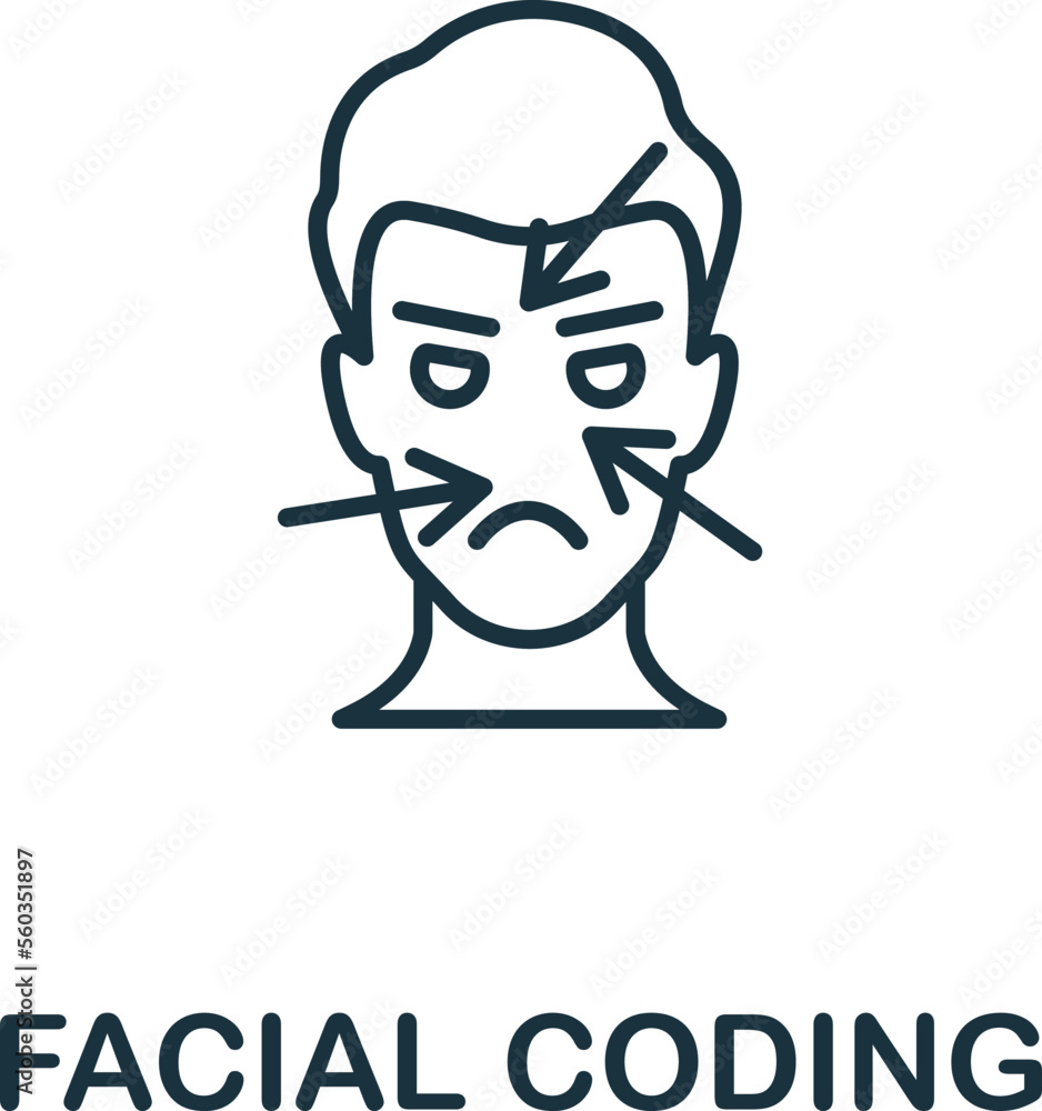Aufkleber facial coding icon. monochrome simple neuromarketing icon for templates, web design and infographics