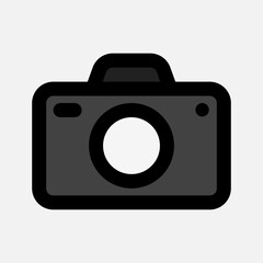 Camera icon in filled line style about multimedia, use for website mobile app presentation