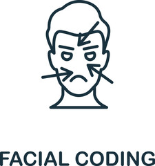 Facial Coding icon. Monochrome simple Neuromarketing icon for templates, web design and infographics