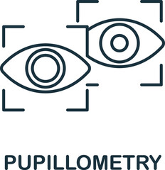 Pupillometry icon. Monochrome simple Neuromarketing icon for templates, web design and infographics