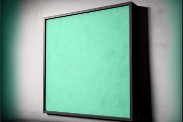 Green Frame Grunge Pattern Background Abstract Concrete Cement Old Paper Cotton Canvas Texture Retro Style Copy Space Design. Generative AI