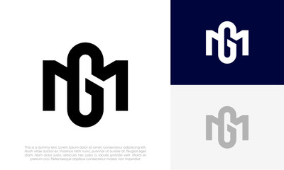 MG or GM letter logo initial modern design vector