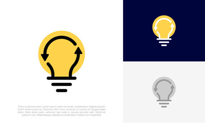 Sharing ideas and lightbulb logo design vector