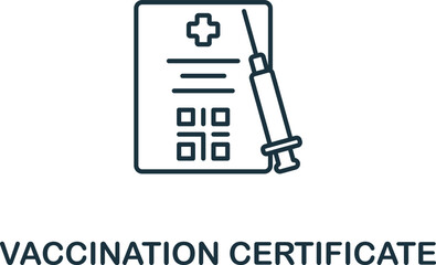 Vaccination Certificate icon. Monochrome simple New Normality icon for templates, web design and infographics