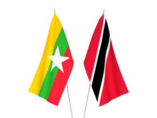 Obraz premium Myanmar and Republic of Trinidad and Tobago flags