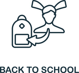 Back To School icon. Monochrome simple New Normality icon for templates, web design and infographics