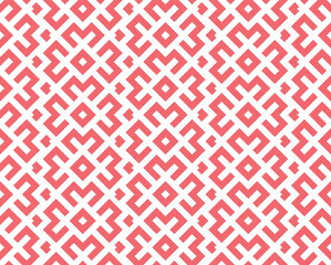 Abstract geometric pattern. A seamless vector background. White and pink ornament. Graphic modern pattern. Simple lattice graphic design
