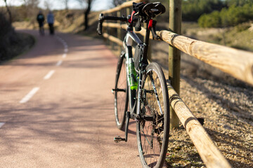 parked bicycle encarilbici de arganda del rey madrid spain