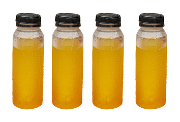 Fresh orange juice in plastic bottle. Concept of beverage for good healthy