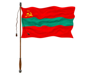 National flag  of Transnistria. Background  with flag  of Transnistria