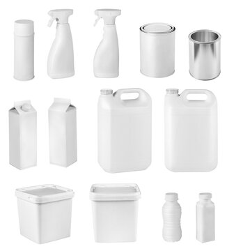 Blank package container dummy collection set isolated