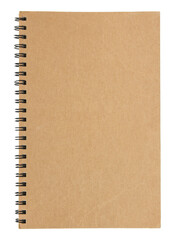 brown notebook cover isolated with clipping path for mockup