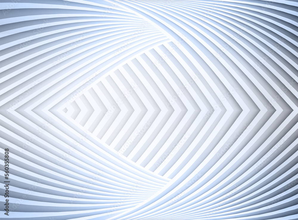 Poster White futuristic building curved lines artificial space,3D rendering.
