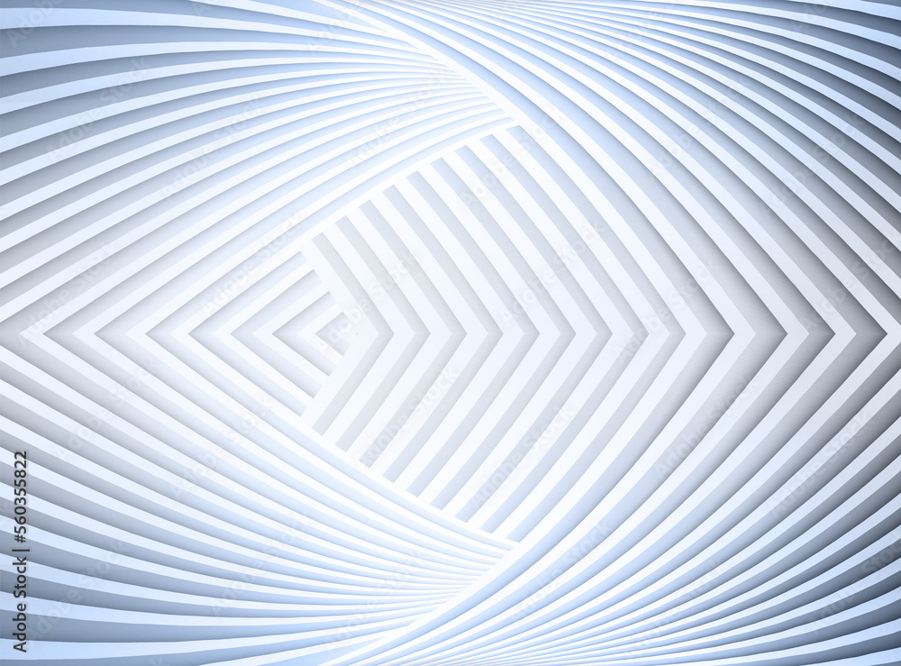 Aufkleber white futuristic building curved lines artificial space,3d rendering.
