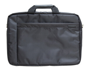 black laptop bag isolated with clipping path for mockup