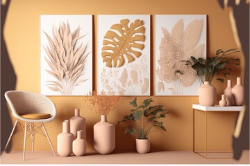 abstract subtle and neutral-colored generative ai illustration