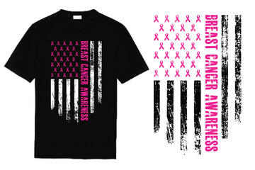 Breast Cancer Awareness Flag T Shirt Design