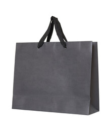 Gray paper bag isolated with clipping path for mockup
