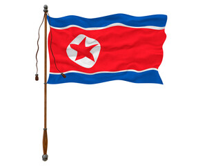 National flag of North Korea. Background  with flag of North Korea.