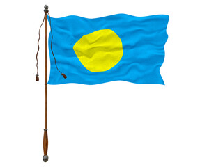 National flag of Palau. Background  with flag  of Palau.