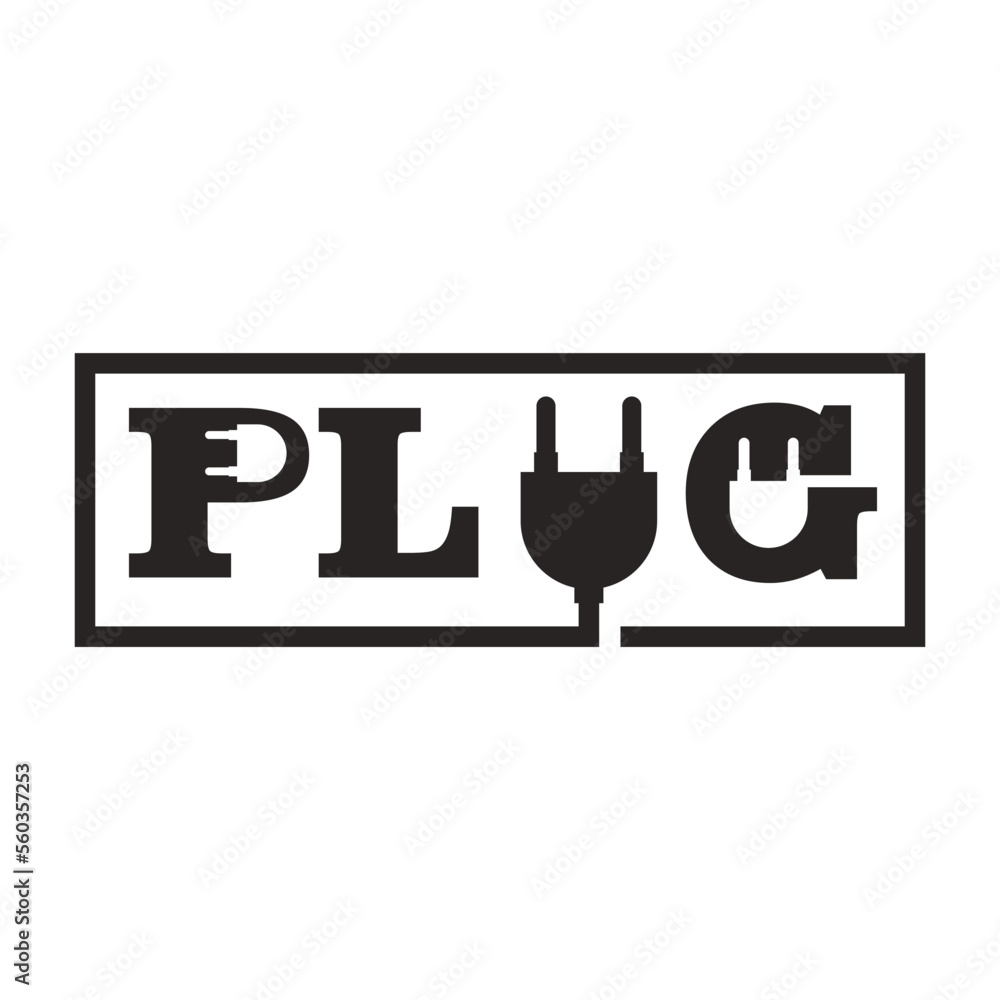 Canvas Prints plug logo vector