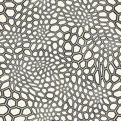 Seamless pattern with hexagonal flat ornament texture. Reptile scales endless skin. Vector background.