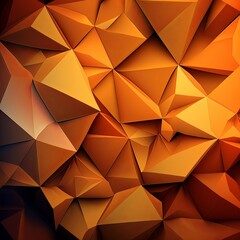 Orange colored abstract triangle background. Generative AI.