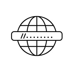 Fototapeta premium Internet icon with globe and address bar to show global web network