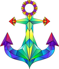 Rainbow Polygonal Anchor © Nelli Valova
