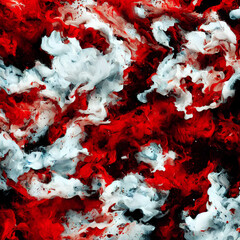 Generative AI. An abstract background featuring red paint splashes, a watercolor painting of waves, and a digital modern art piece with high resolution in 4K.