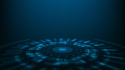Abstract futuristic technology background. hi tech circle on dark blue screen with copy space