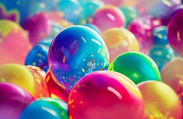 Fototapeta na wymiar colorful balloons background, Generative AI Illustration