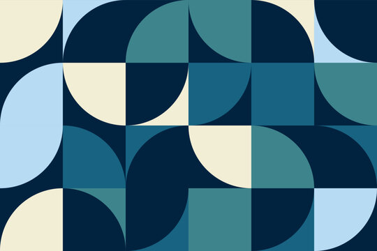 Abstract tracery seamless pattern design in Bauhaus style. Simple mosaic geometric texture design