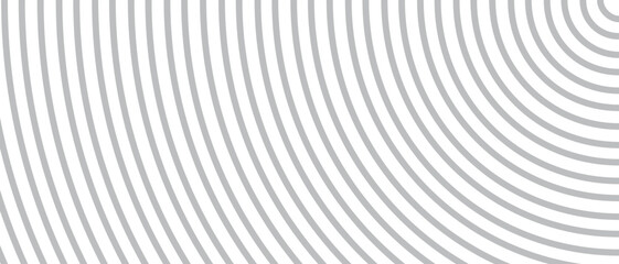 Circle lines pattern on white background. Circle lines pattern for backdrop, brochure, wallpaper template. Realistic lines with repeat circles texture. Simple geometric background, vector illustration