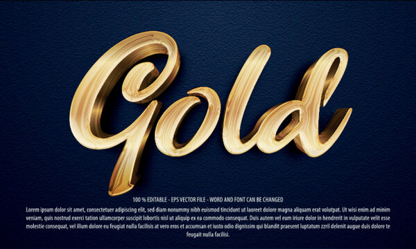 Gold 3d Style Editable Text Effect