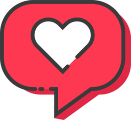 Heart icon in flat design style. Love signs illustration.