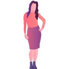 Fototapeta premium Business woman icon office character flat vector