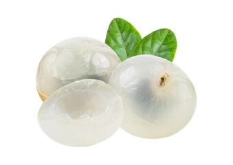 Obraz na płótnie Canvas Longan with leaf isolated on transparent png