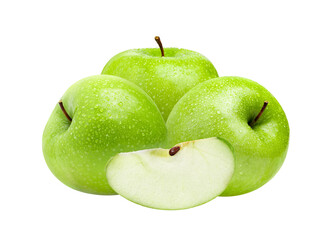 fresh green apple isolated on transparent png