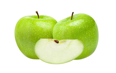 fresh green apple isolated on transparent png