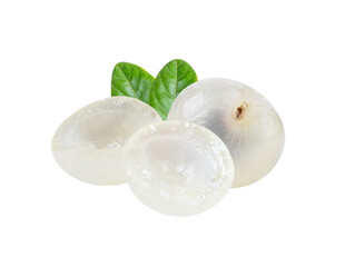 Longan  with leaf isolated on transparent png