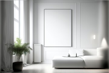 Naklejka na ściany i meble Luxury living room interior background with furniture in classic style. generative ai