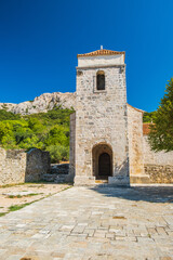 Fototapeta na wymiar Historic site and church in Jurandvor near Baska Island of Krk Croatia