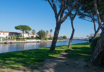 Port Cogolin streets with hotels