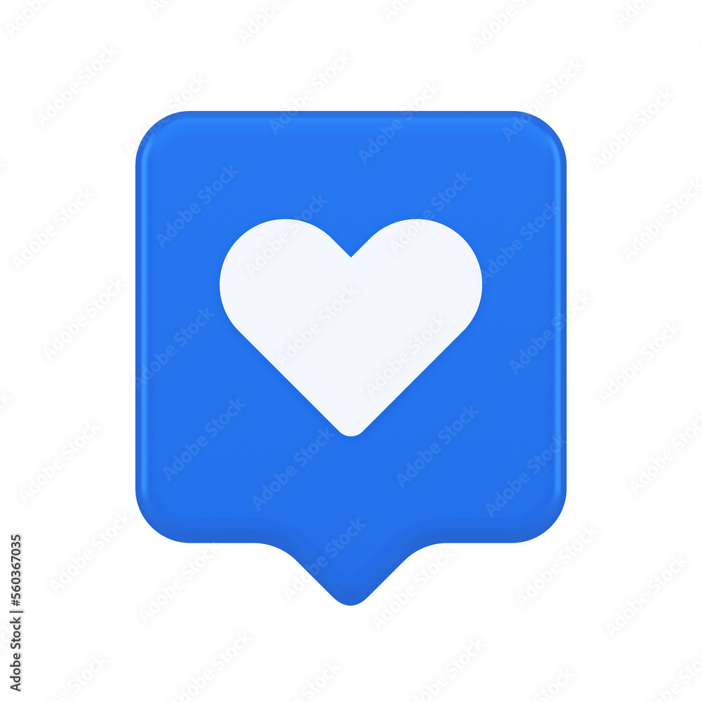 Aufkleber dating application mobile interface button with heart social network communication 3d speech bubble 
